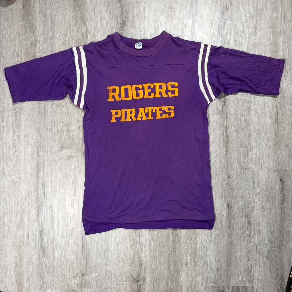 Vintage 80s Artex Rogers Pirates Jersey T-Shirt Size L